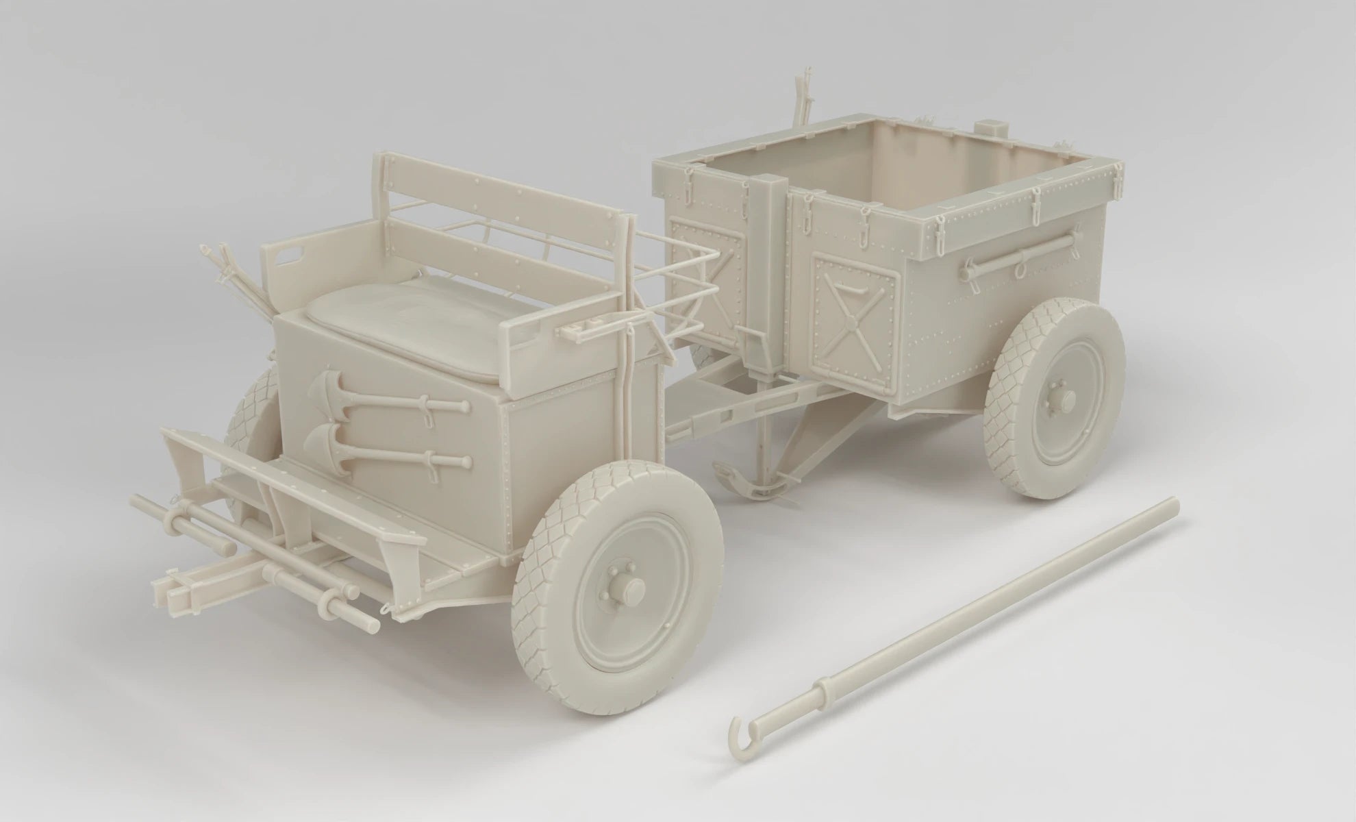 1/6 German If.5 MG-Wagen 36 Anti-Aircraft Wagon Set 3dspro