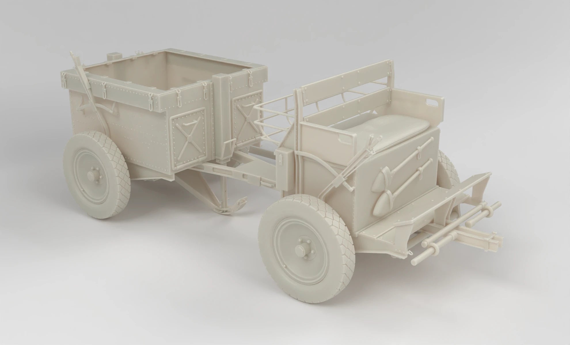 1/6 German If.5 MG-Wagen 36 Anti-Aircraft Wagon Set 3dspro