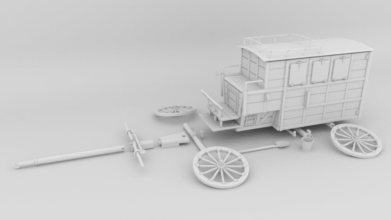 1/6 German WWII Horse Drawn Ambulance Set - distefan 3d print