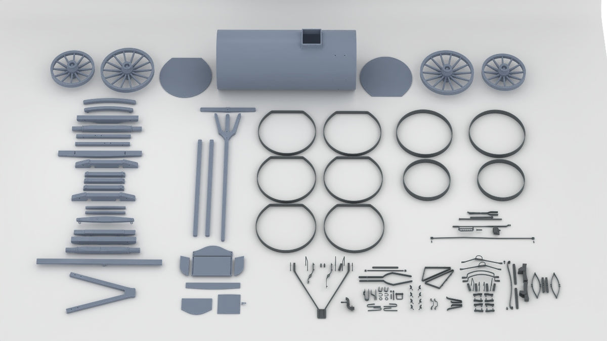 1/6 Horse-Drawn Water Wagon Set - distefan 3d print
