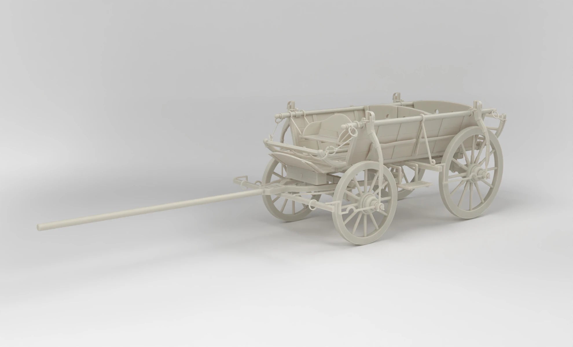 1/6 Horse-Drawn "National Vehicle" Farm Cart Set (150+ Pieces)- distefan 3d print