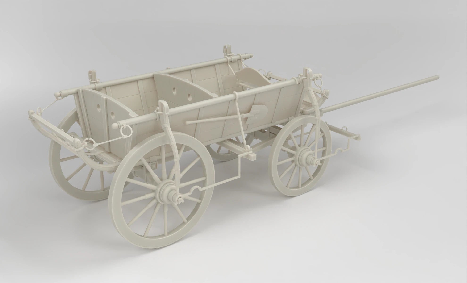 1/6 Horse-Drawn "National Vehicle" Farm Cart Set (150+ Pieces)- distefan 3d print