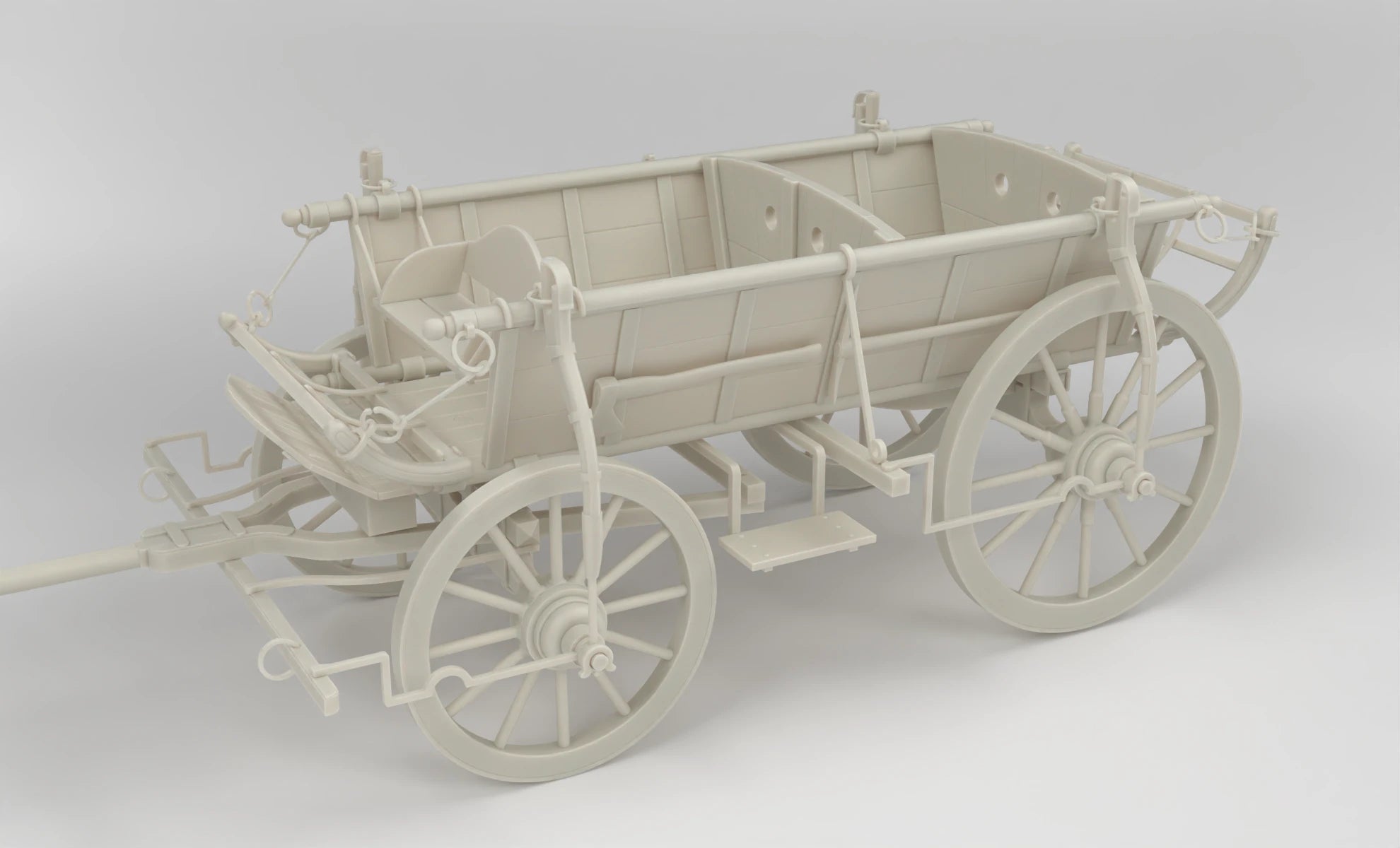 1/6 Horse-Drawn "National Vehicle" Farm Cart Set (150+ Pieces)- distefan 3d print