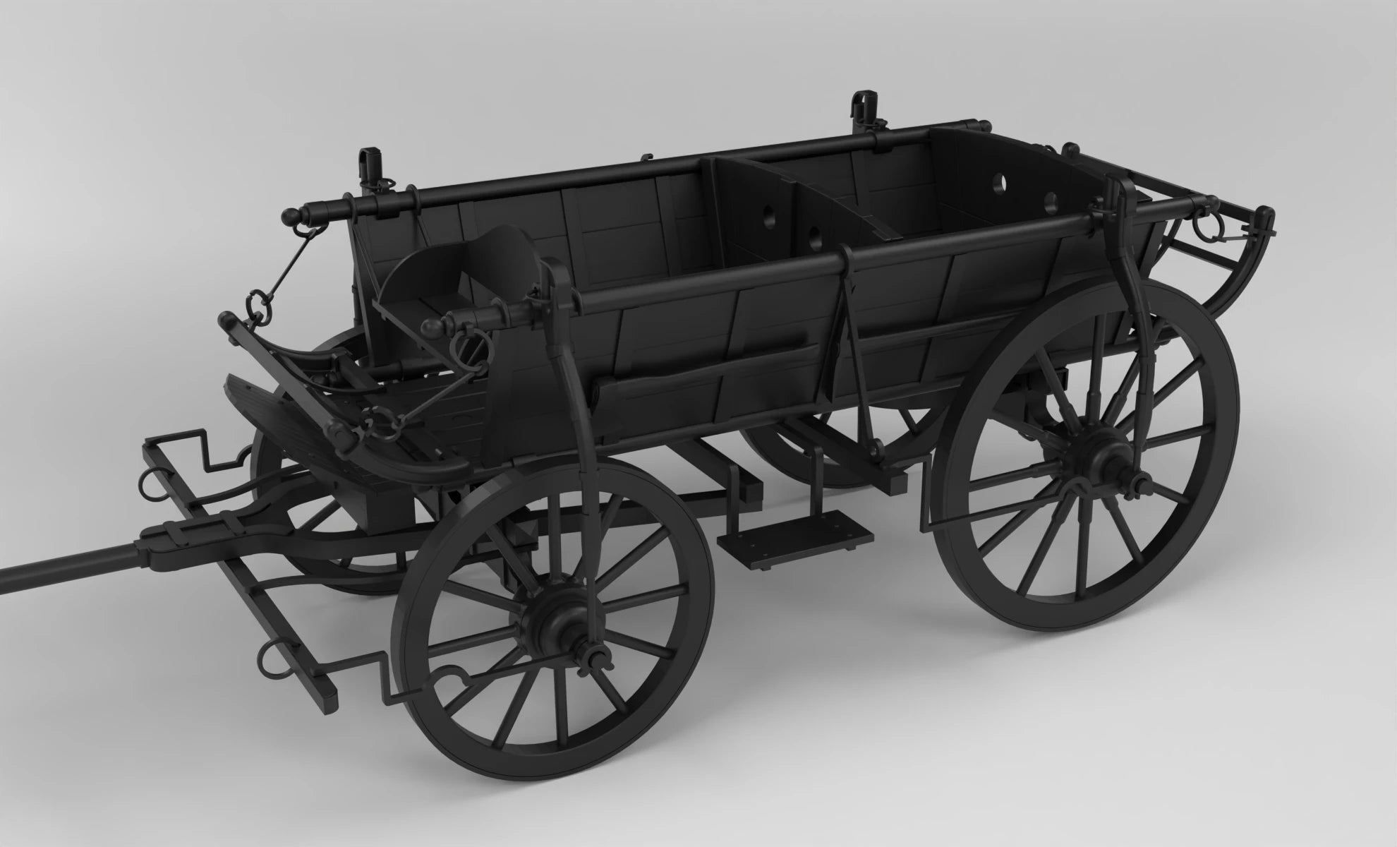 1/6 Horse-Drawn "National Vehicle" Farm Cart Set (150+ Pieces)- distefan 3d print