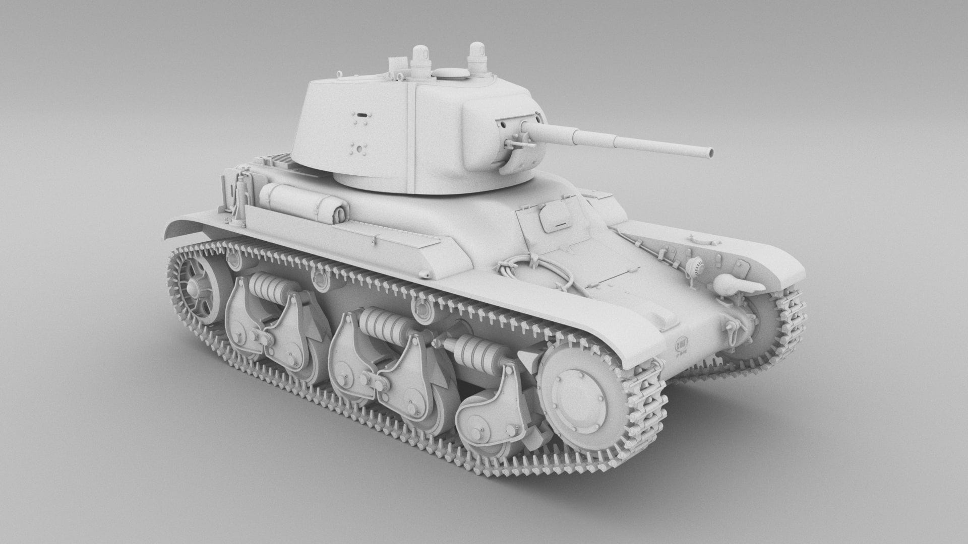 1/6 Renault R-35 T-26 Turret (SLS or Resin) - Distefan 3D Print | Unique Historical Mashup