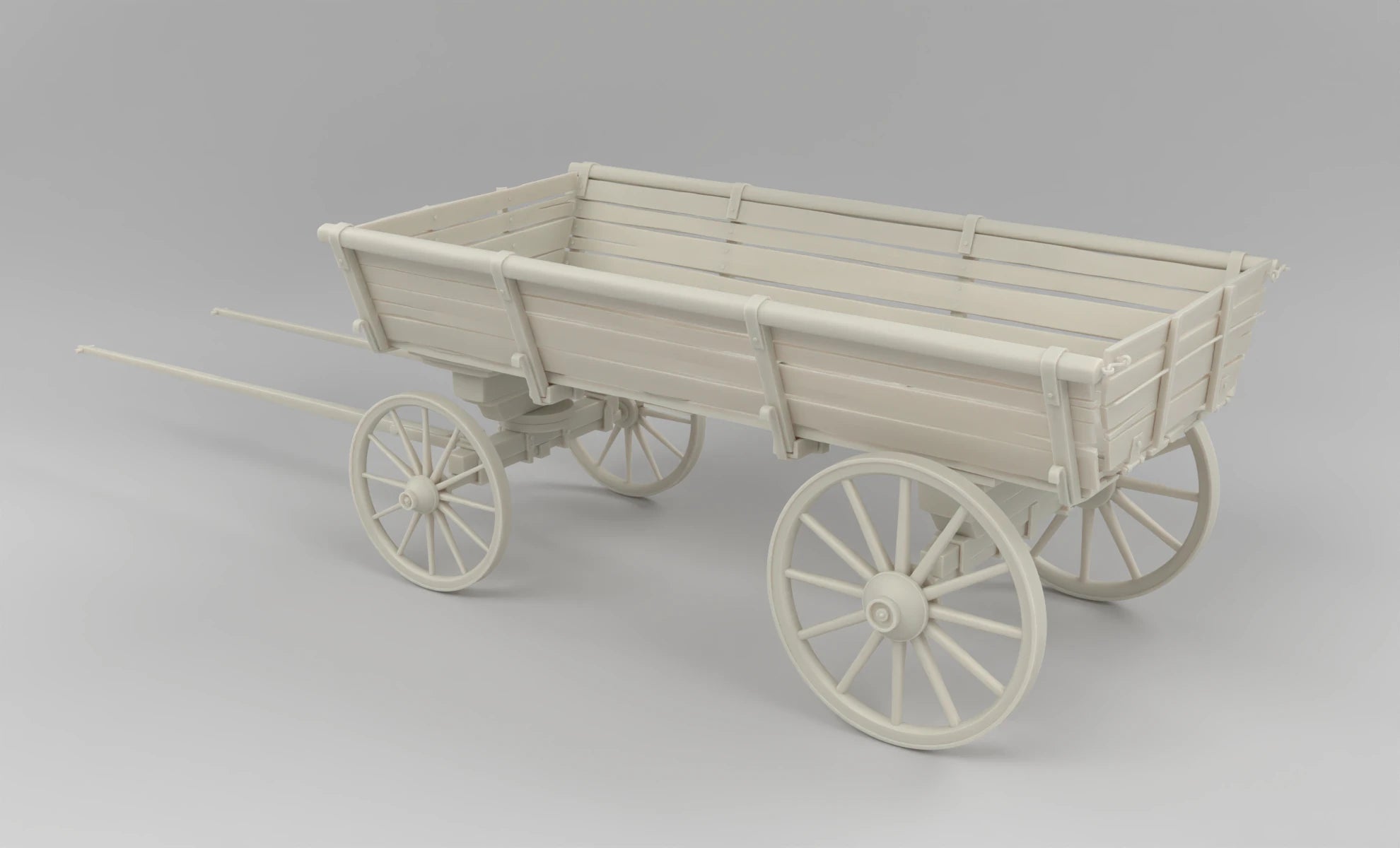 1/6 Russian Wooden Wagon (Telega) Cart Set 3dspro