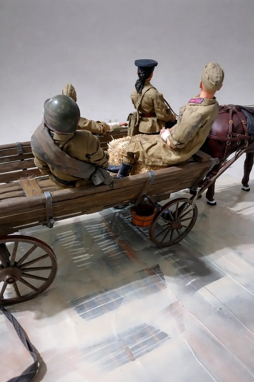 1/6 Russian Wooden Wagon (Telega) Cart Set 3dspro