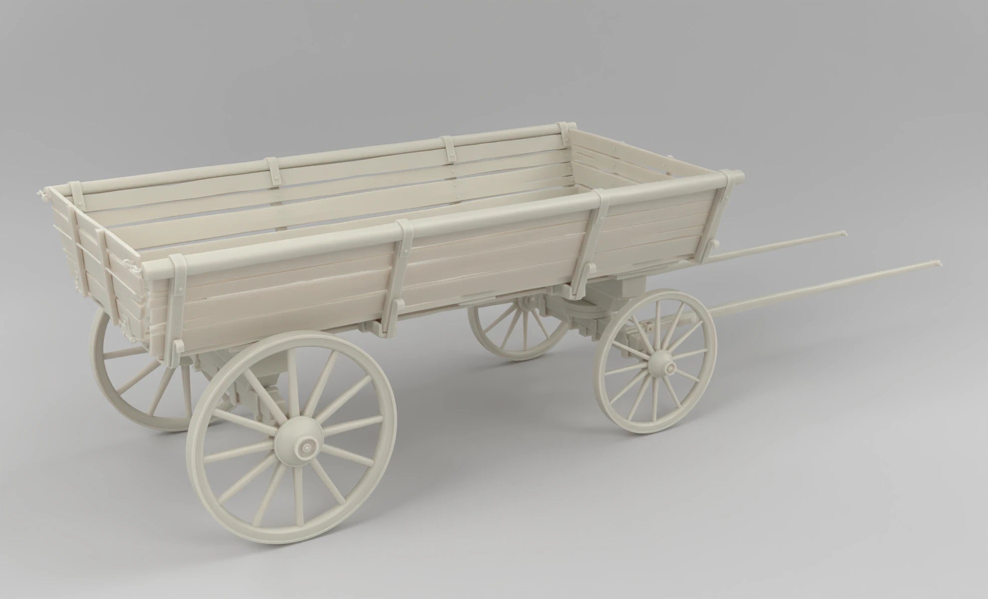 1/6 Russian Wooden Wagon (Telega) Cart Set 3dspro