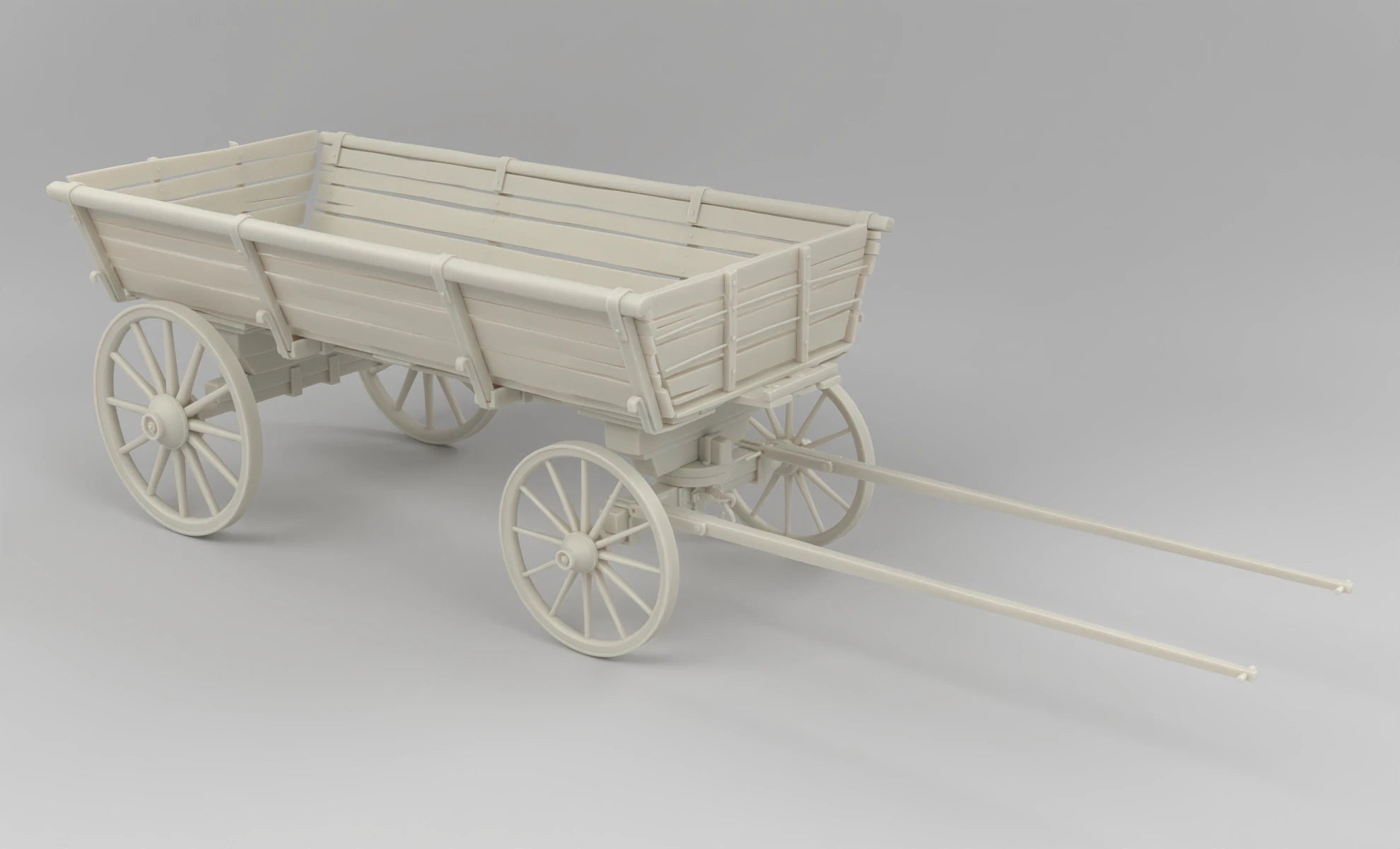 1/6 Russian Wooden Wagon (Telega) Cart Set 3dspro