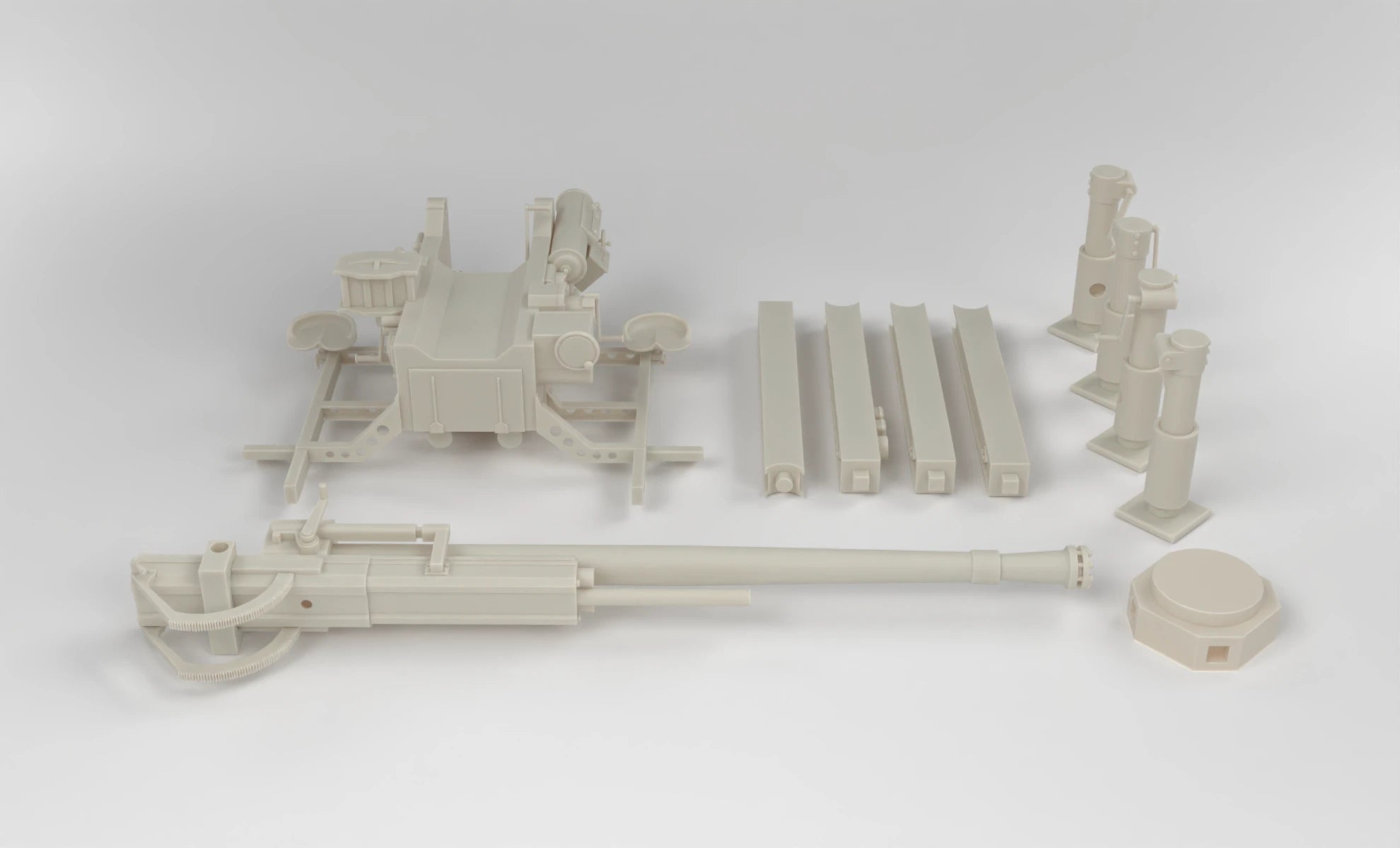 1/6 Skoda 75mm Model 1937 AA Cannon Kit 3dspro