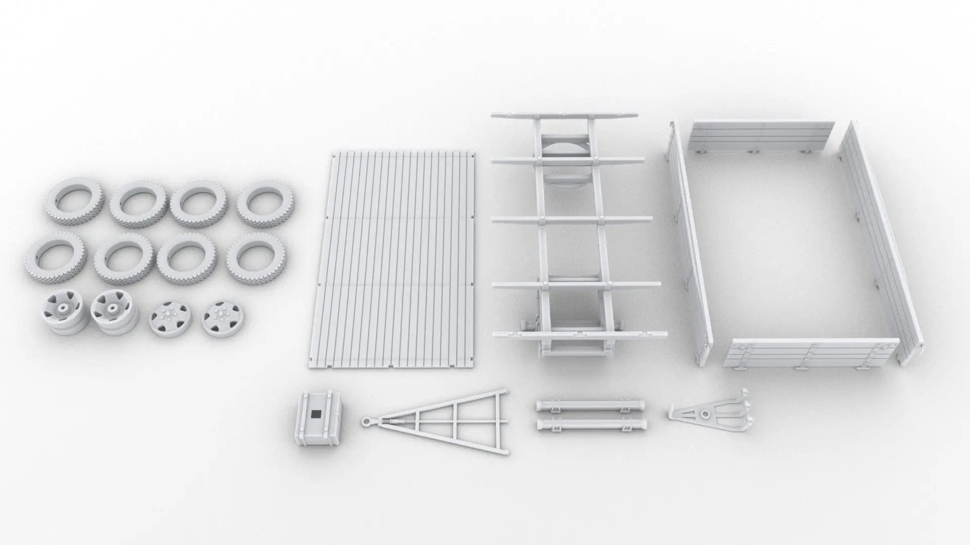 1/6 Soviet WWII 2-AP-2 Trailer Set - distefan 3d print