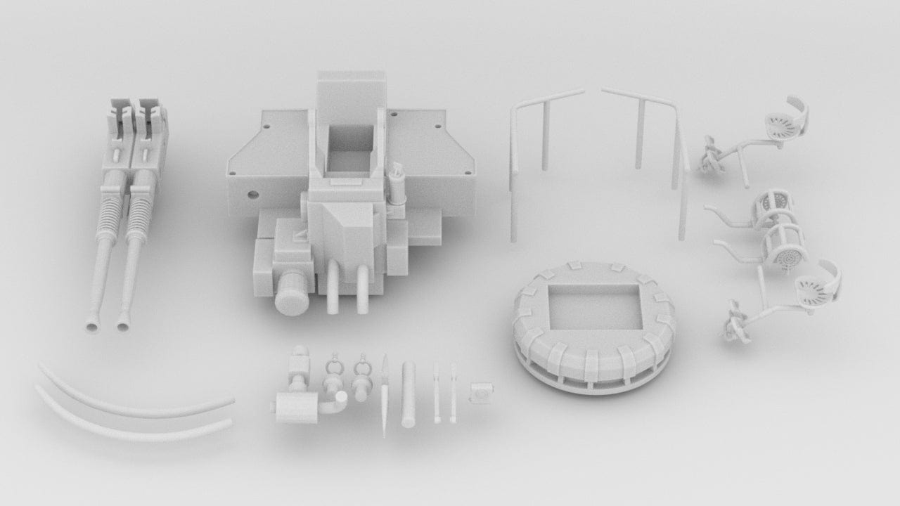 1/6 USN 40mm Bofors Twin Mount KIT - distefan 3d print