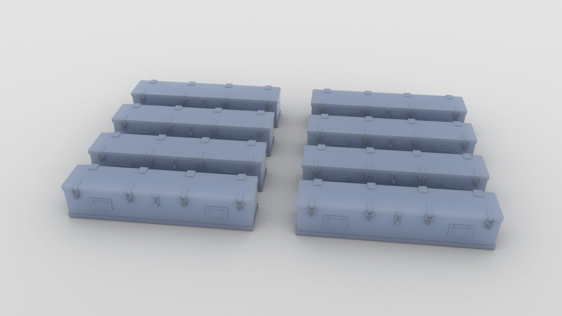 1/60 DKM 20mm Storage Boxes Set (8 pcs) - Distefan 3D Print - Enhance Your Ship Model