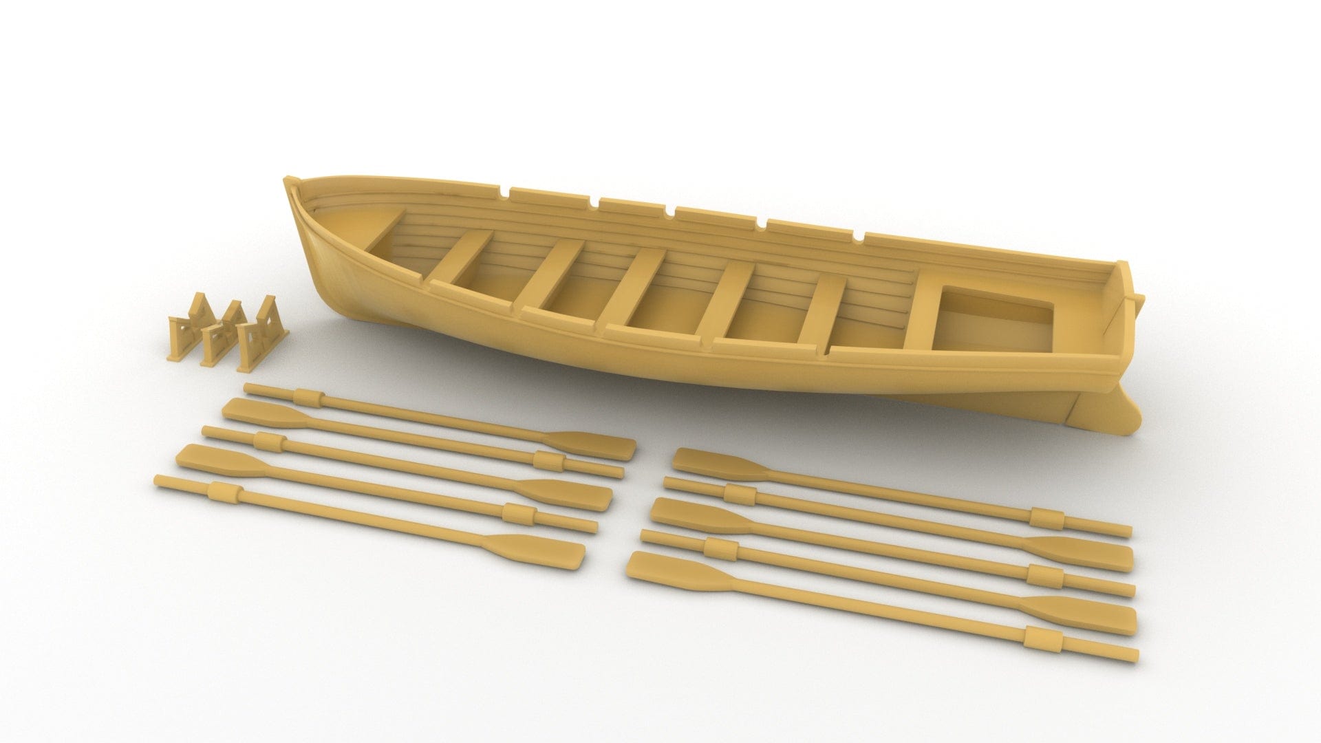 1/60 DKM 8m Long Boat (Resin, Clear, Tan) - Distefan 3D Print | Enhance Your Ship Model