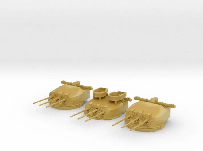 1/600 French Richelieu aft triple 152mm turret set - distefan 3d print