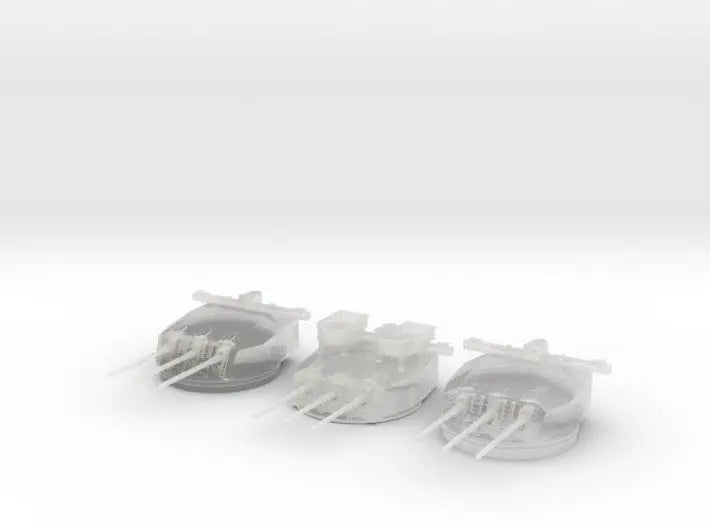 1/600 French Richelieu aft triple 152mm turret set - distefan 3d print