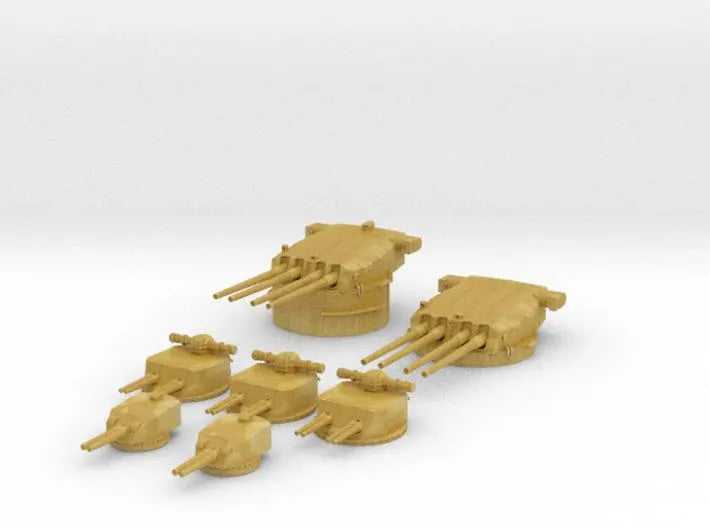 1/600 French battleship Dunkerque turrets set - distefan 3d print
