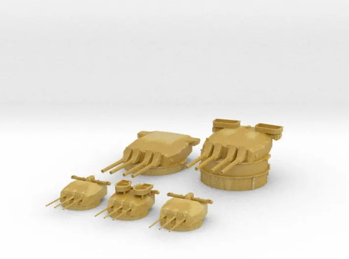 1/600 French battleship Richelieu turrets set - distefan 3d print