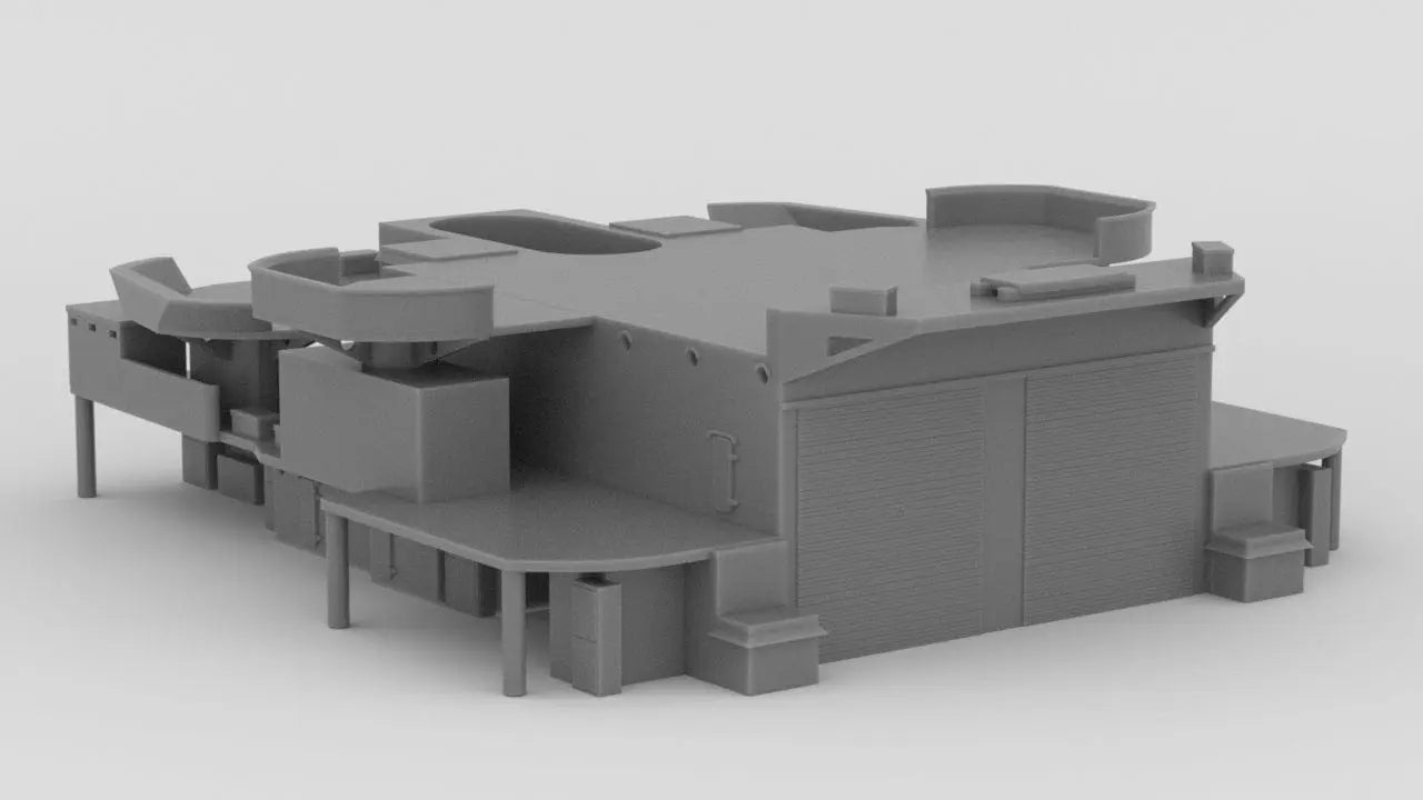 1/600 HMS Warspite Superstructure Hangars - distefan 3d print