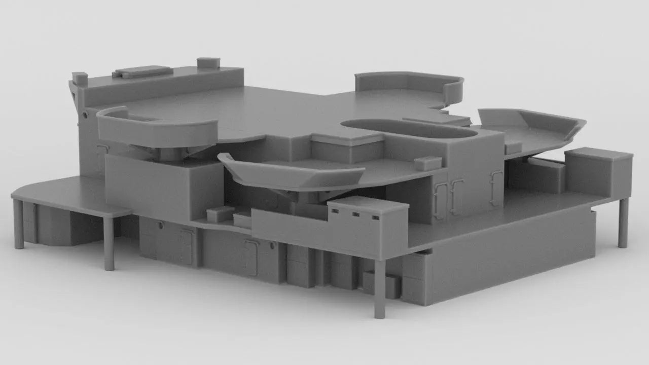 1/600 HMS Warspite Superstructure Hangars - distefan 3d print
