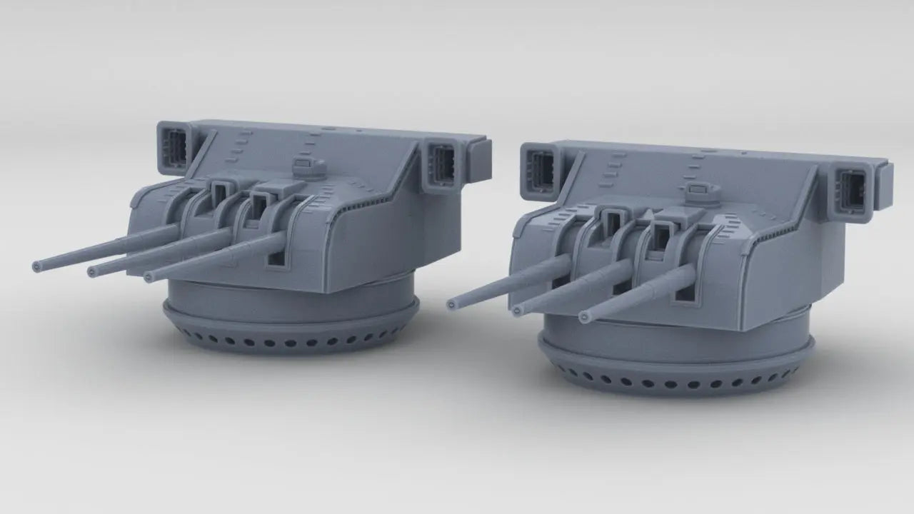 1/600 IJN 15.5cm/60 3rd Year Type Naval Gun Set (2pcs) - distefan 3d print