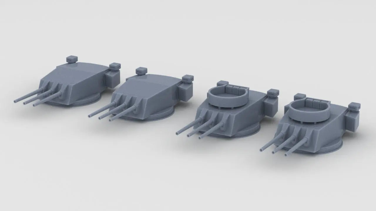 1/600 Italian Vittorio Veneto 152mm (6in) Turret Set (4pcs) Resin3Dinteractive