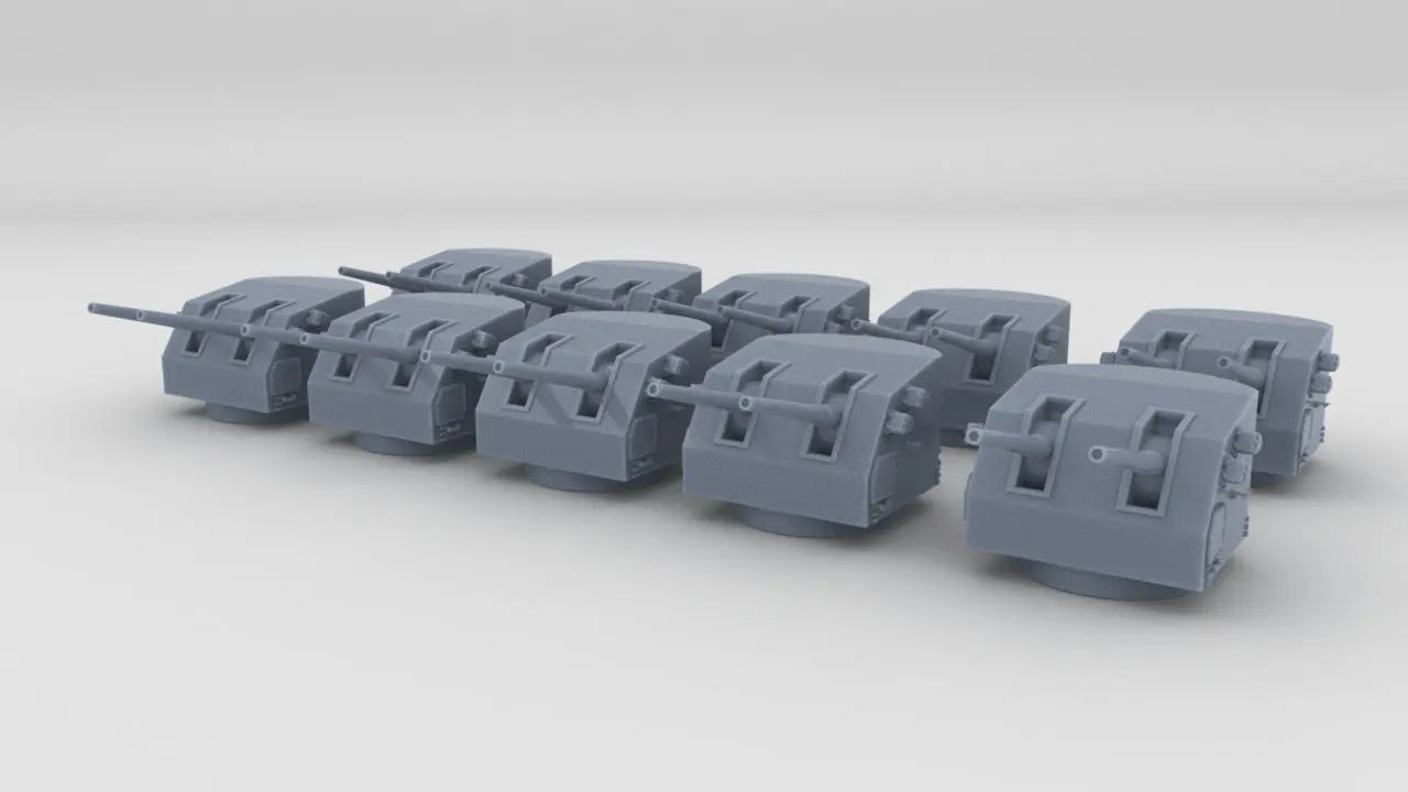 1/600 USN 5"/38 Cal. Mk.12 Twin Mount Set (10pcs) Resin3Dinteractive