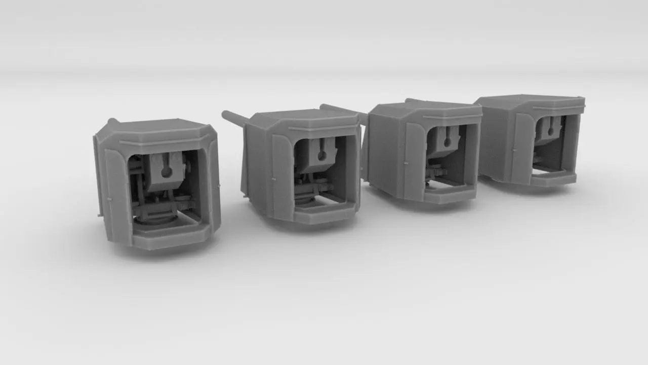 1/600 DKM 15cm/55 (5.9") SK C/28 Single Mount Set 4pcs - distefan 3d print