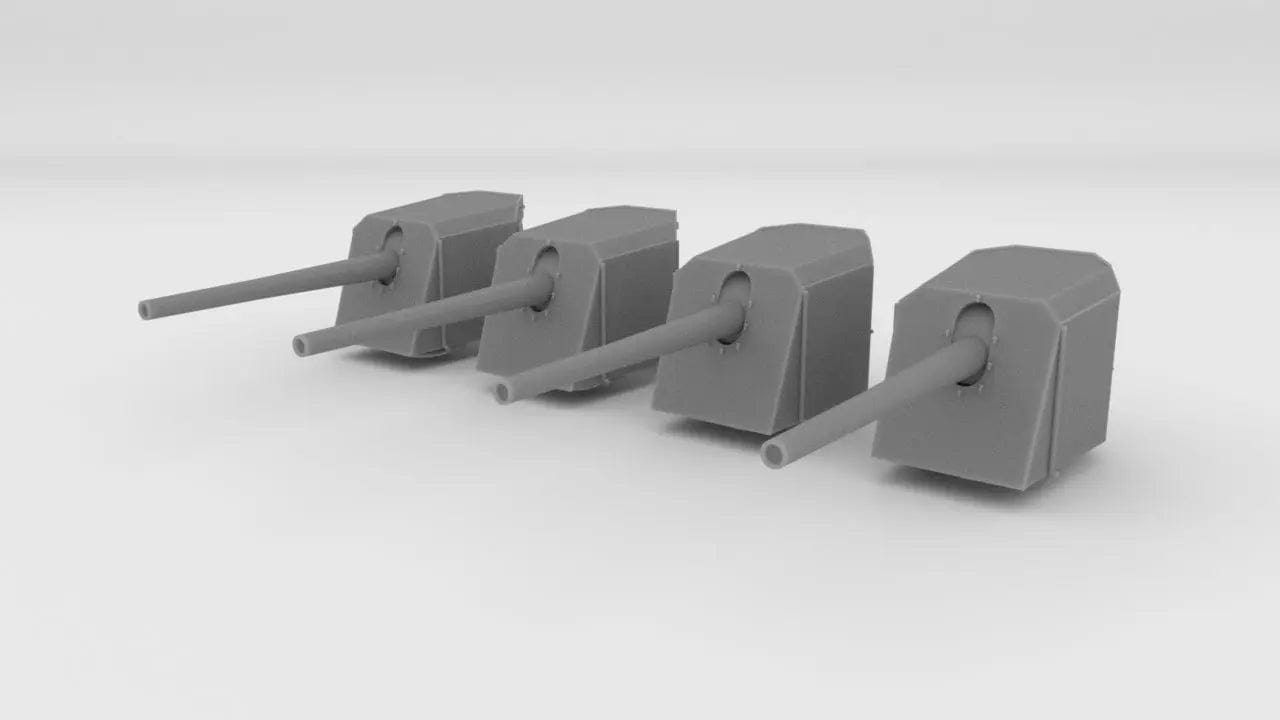 1/600 DKM 15cm/55 (5.9") SK C/28 Single Mount Set 4pcs - distefan 3d print