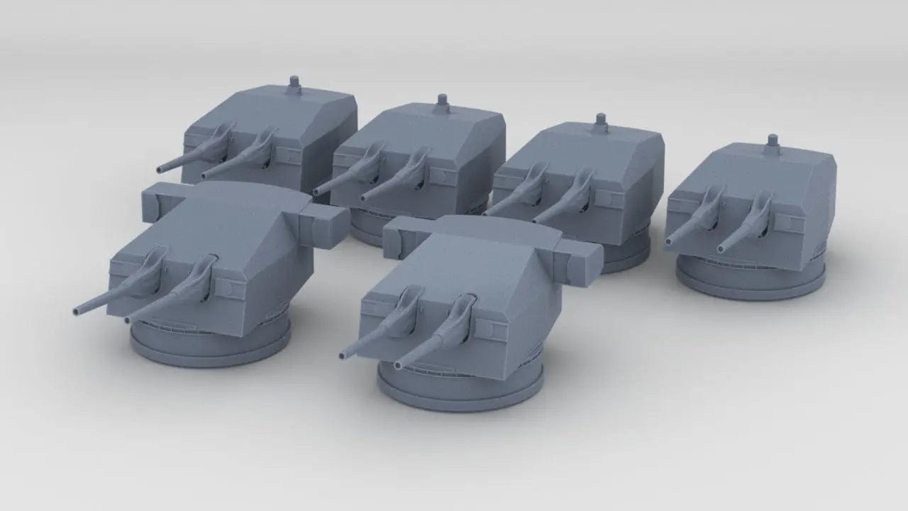 1/600 DKM 15cm/55 (5.9inch) SK C/28 Twin Turret Set (6pcs) - distefan 3d print