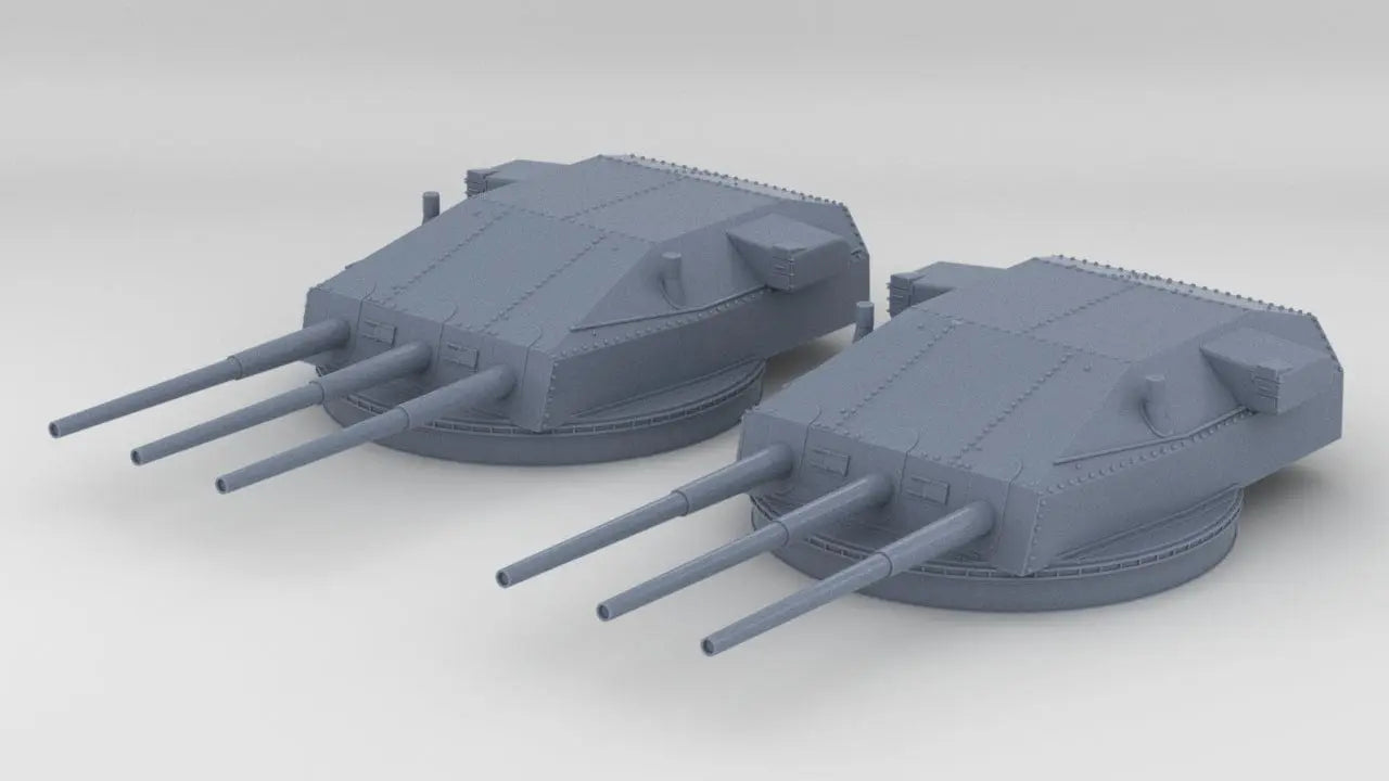 1/600 DKM Graf Spee 28cm/52 (11in) SK C/28 Turrets Set (2pcs) - distefan 3d print