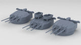 1/600 French Richelieu Aft Triple 152mm Turret Set (3pcs)