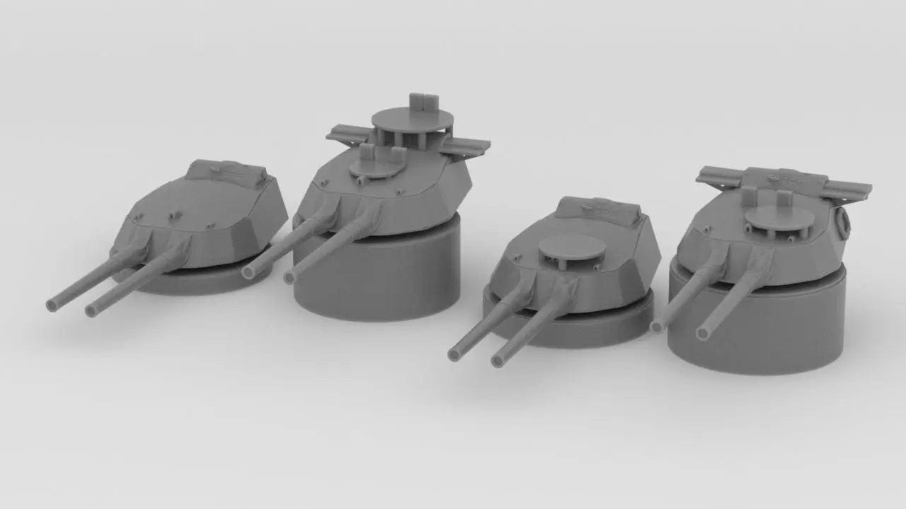 1/600 HMS Barham Twin 15-inch (381 mm) Guns Set v2 - distefan 3d print