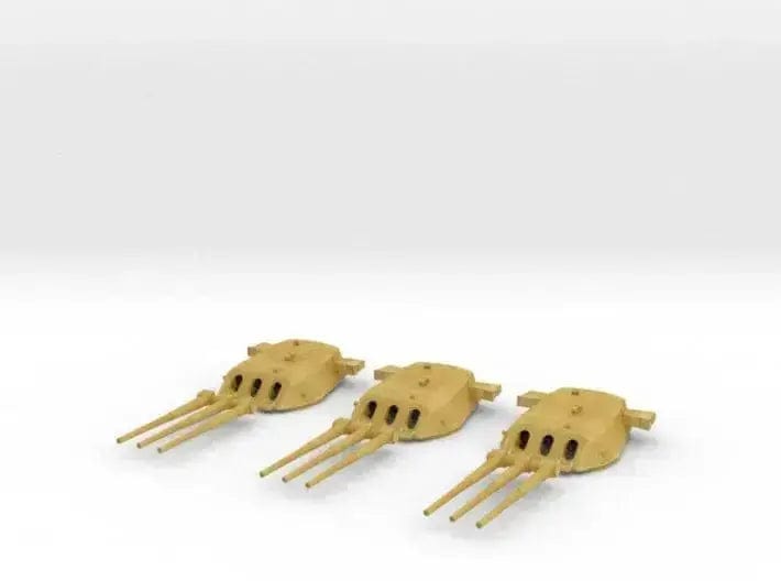 Distefan 3D Print: Supercharge Your Battleship with Detailed 1/600 IJN 46cm/45 (18.1 in) Type 94 Turret 1941 Set (3 pcs)!