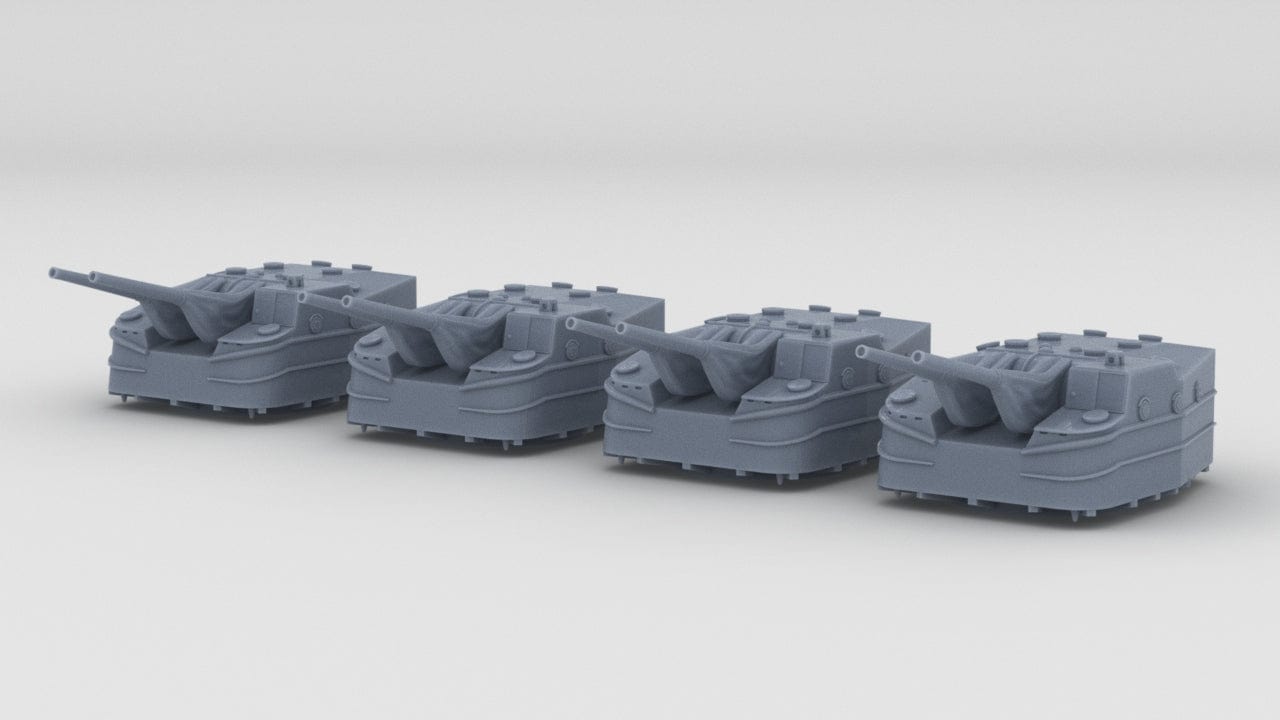 1/600 IJN Type 3 127mm 50 Cal. Naval Gun Set (4pcs) - distefan 3d print