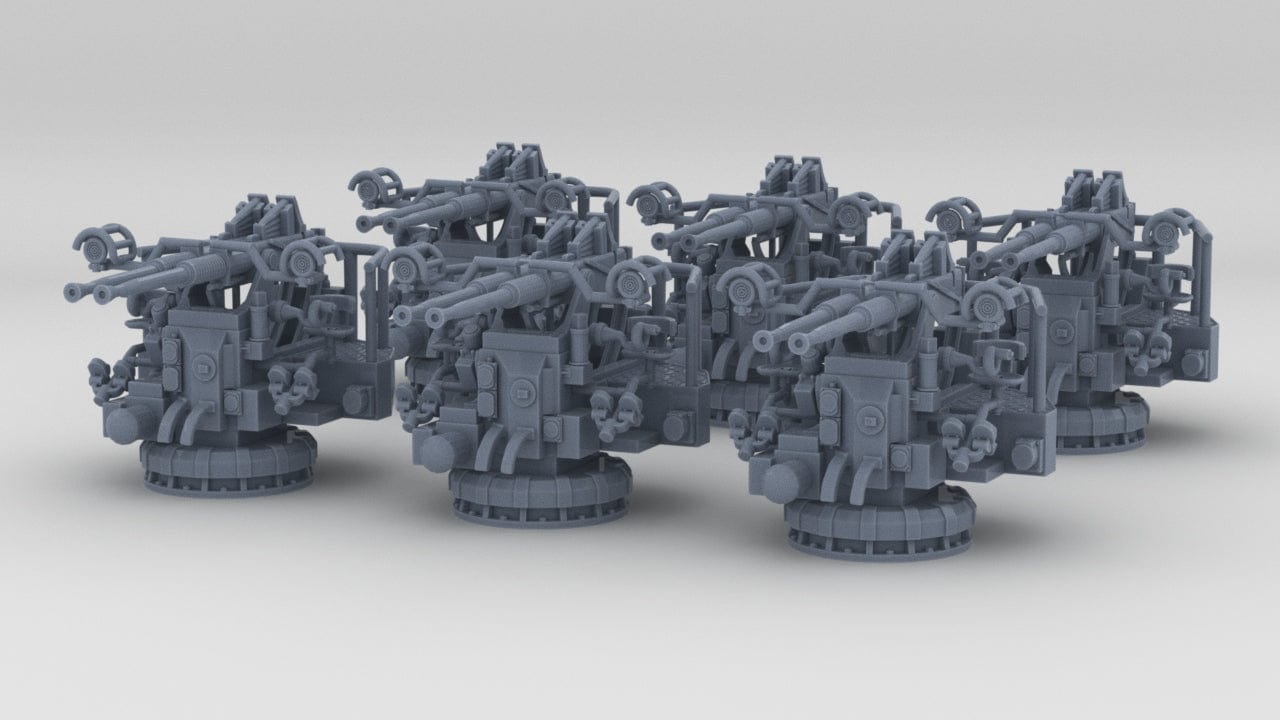 1/600 USN 40mm Bofors Twin Mount Set (6pcs) - distefan 3d print