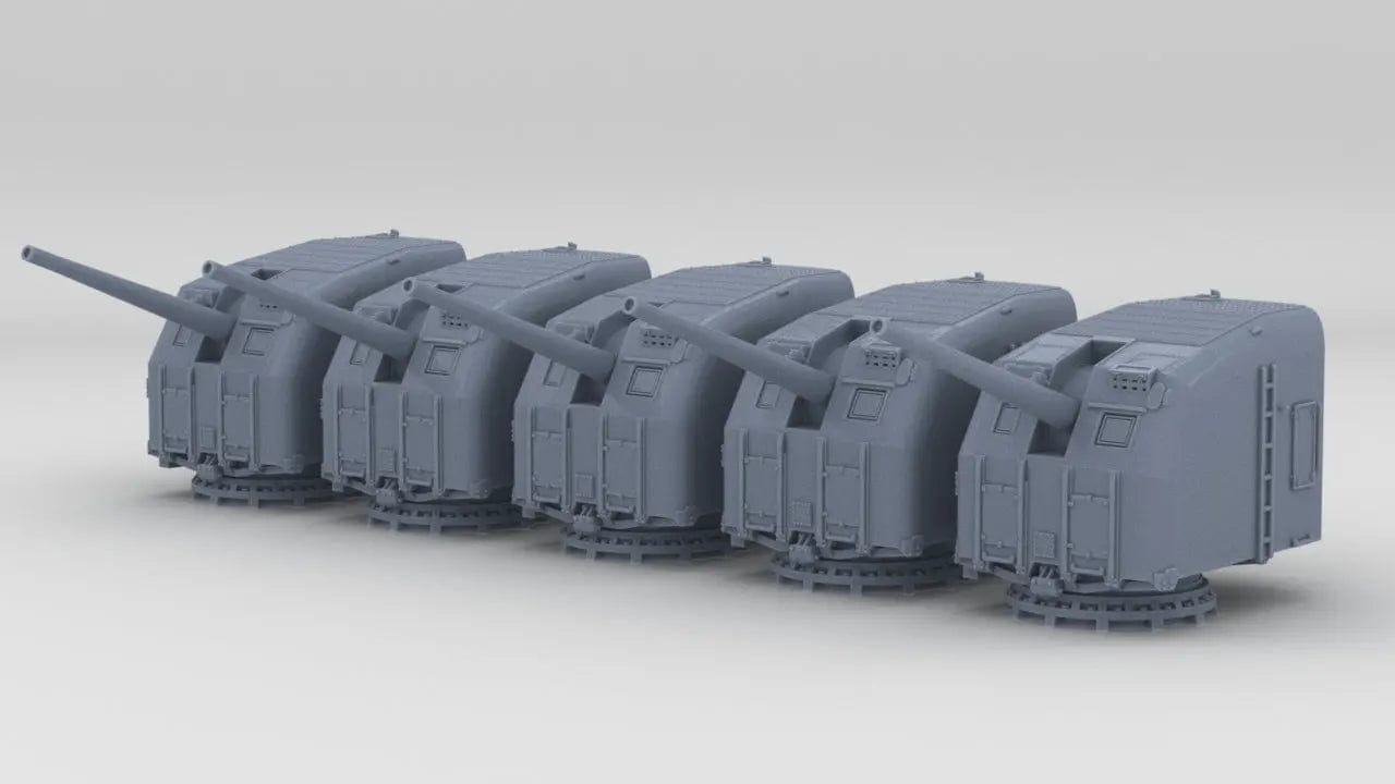 1/600 USN 5"/38 Cal. Gun Mounts Set (5pcs) - distefan 3d print