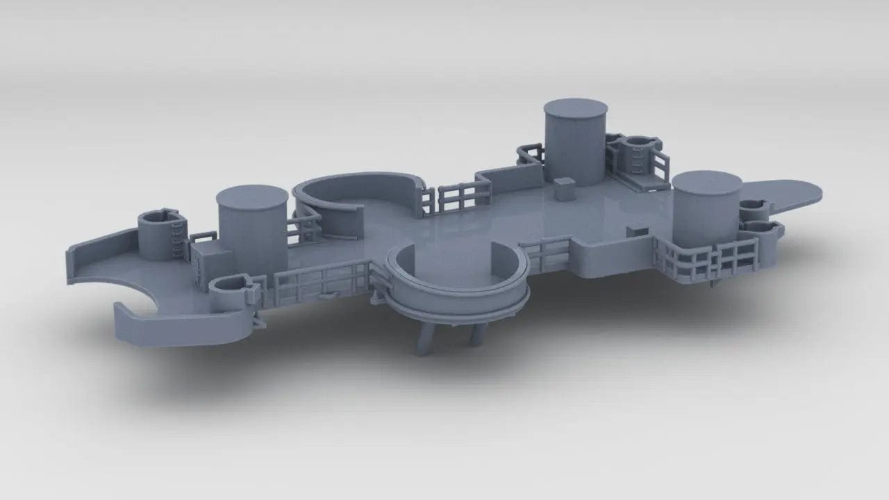 1/600 USS BB59 1st Level Abv. House - distefan 3d print