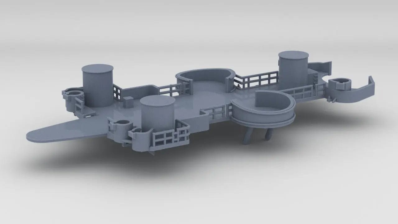 1/600 USS BB59 1st Level Abv. House - distefan 3d print