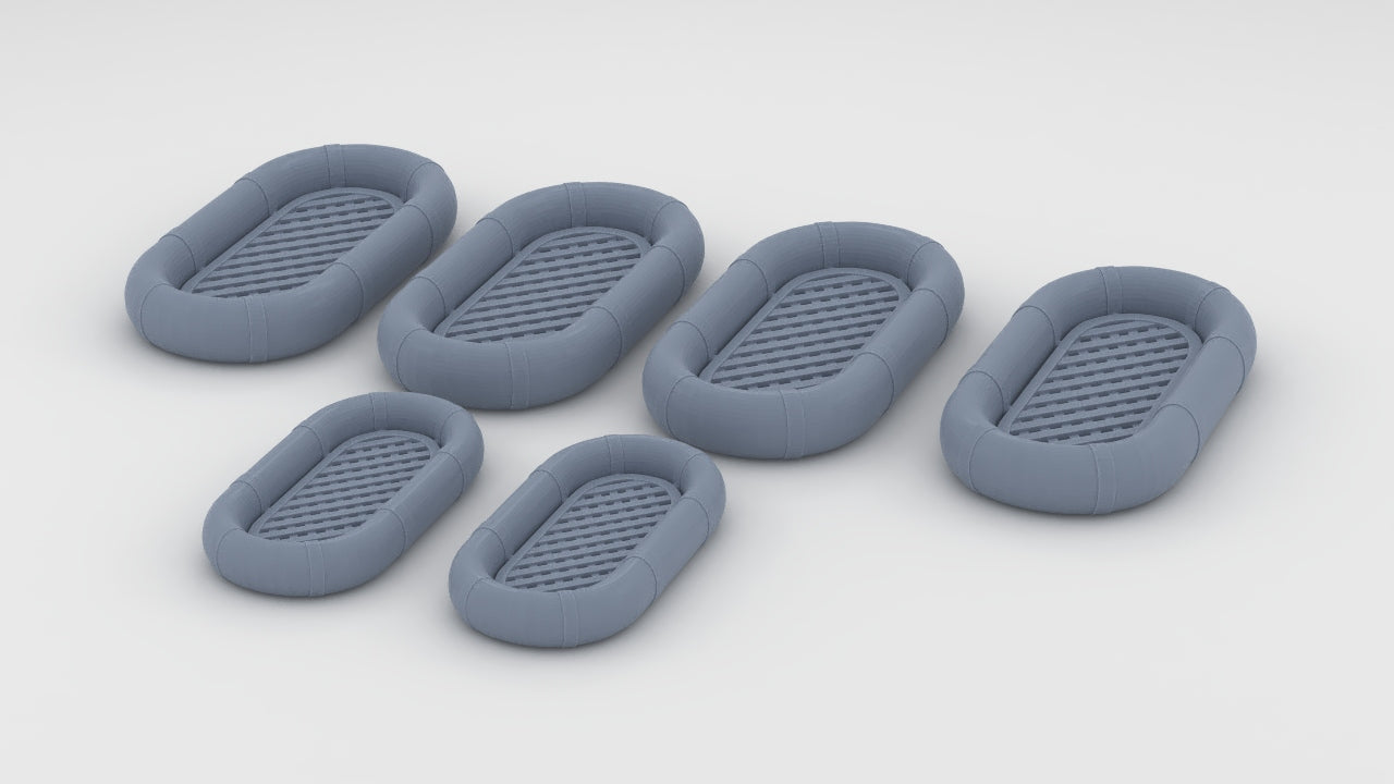 1/64 US 83-foot Patrol Boat Life Raft Oval Set (6pcs) - distefan 3d print