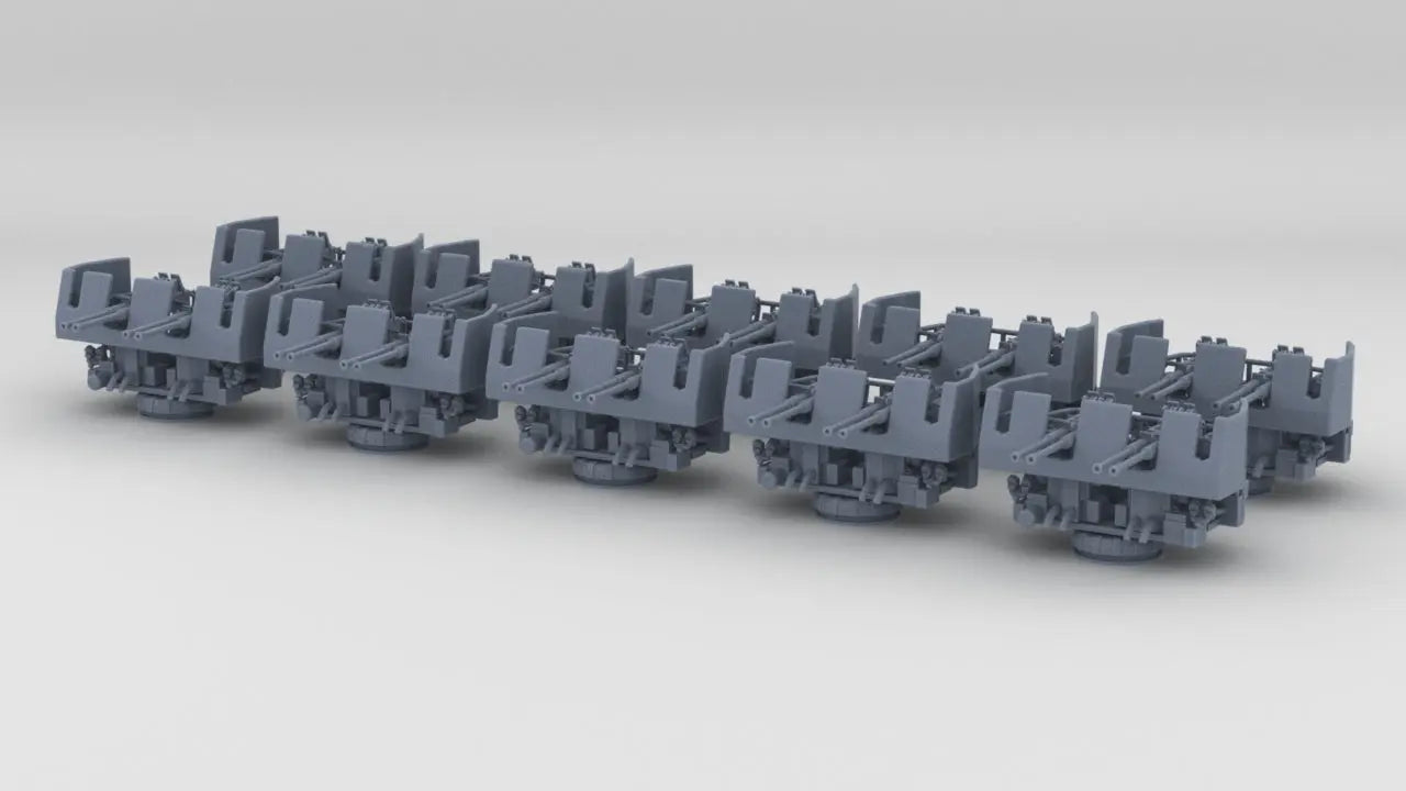 1/700 USN 40mm Bofors Quad Mount Shieled Set (10pcs) Resin3Dinteractive