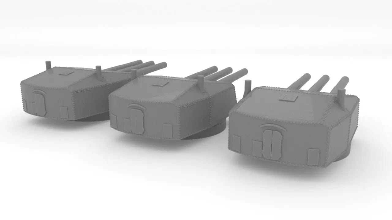 1/700 DKM Cruiser 15 cm/60 (5.9") SK C/25 Turret Set (3 pcs) - distefan 3d print