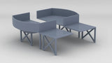 1/700 HMS Exeter Amidships Twin Mounts Platform Set
