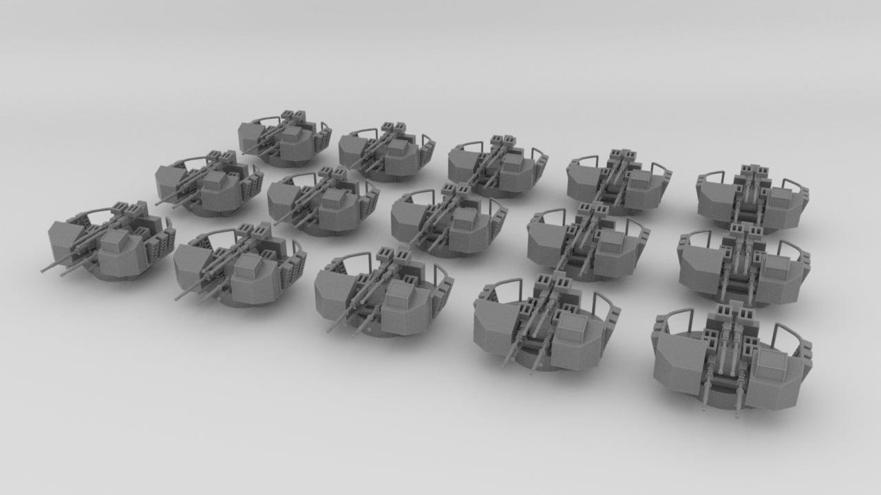 1/700 RN Sextuple 40mm Bofors AA Guns Set 15pcs - distefan 3d print