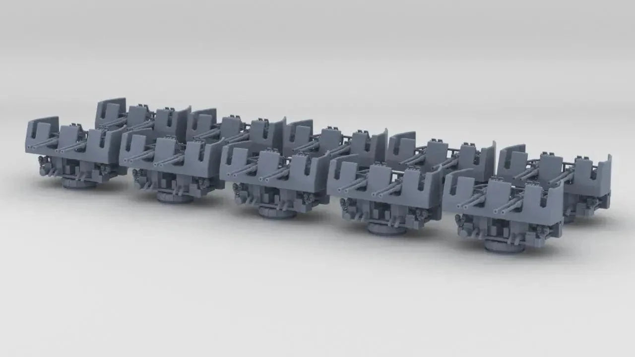 1/700 USN 40mm Bofors Quad Mount w/ Shield Set (10pcs) - distefan 3d print