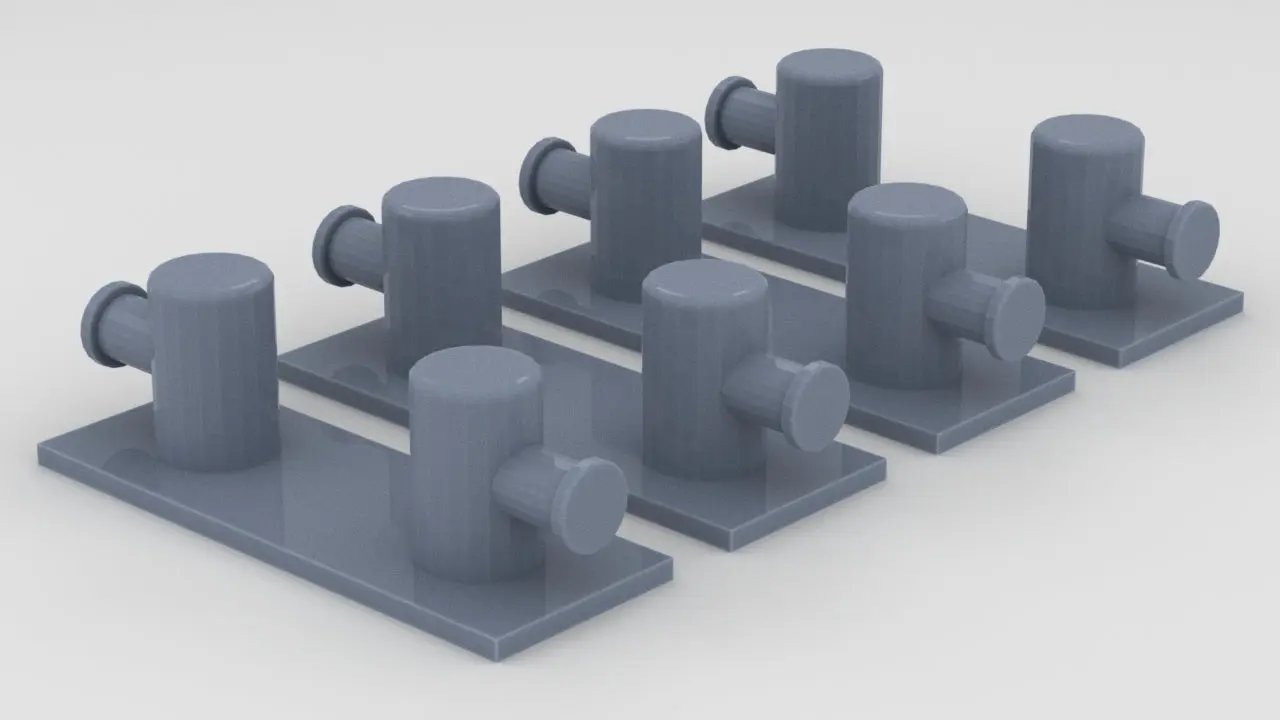 1/72 DKM Destroyer Bollard v2 Set (4pcs) - distefan 3d print