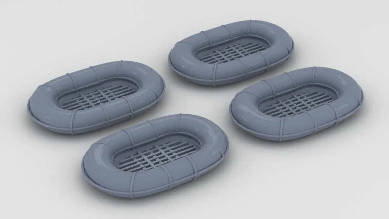 1/72 DKM Narvik Z37 Oval Life Raft Set (4pcs) - distefan 3d print