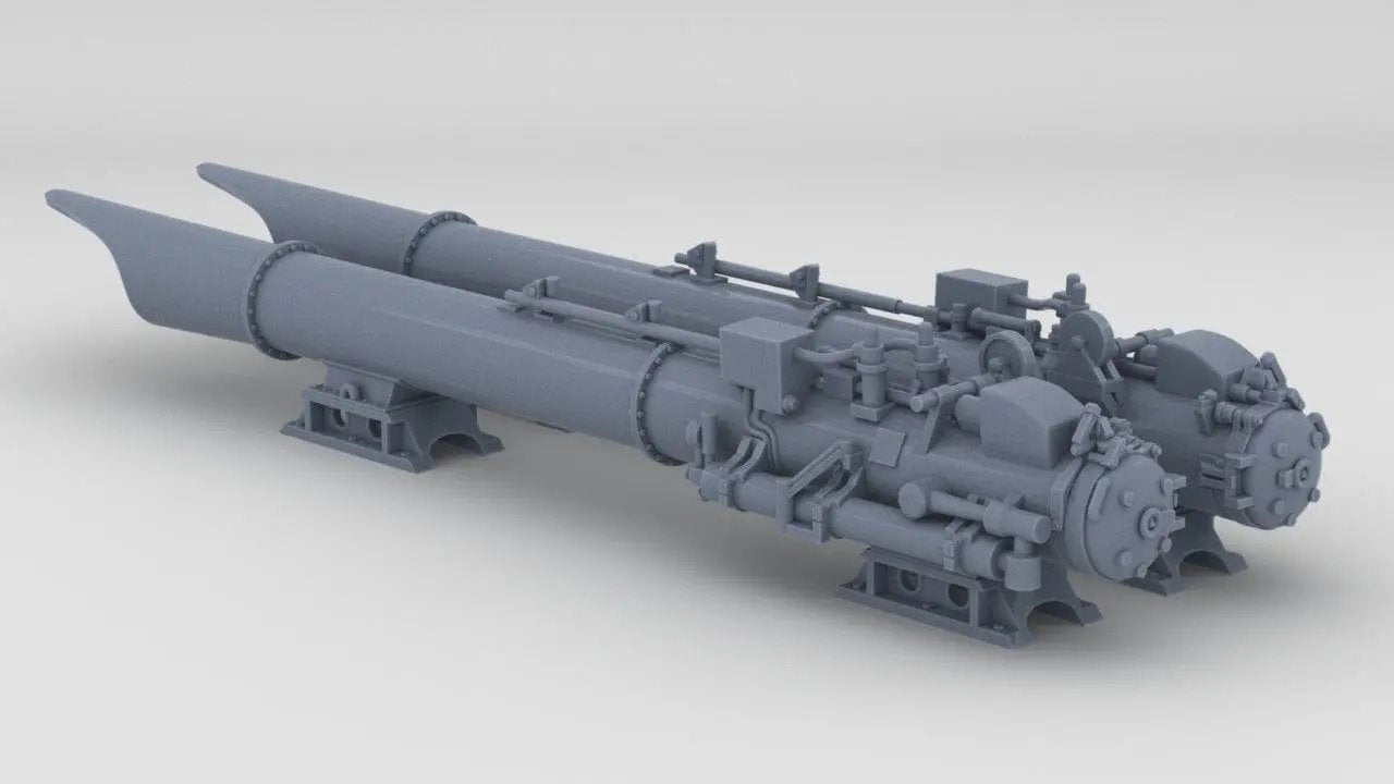 1/72 DKM Raumboote R-301 Torpedo Launchers Set - Distefan 3d Print