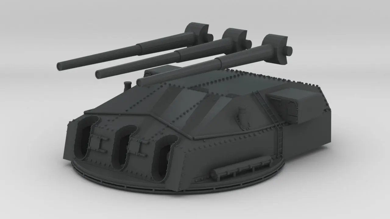 1/72 DKM Scharnhorst 28cm SK C/34 Turret A Set - distefan 3d print
