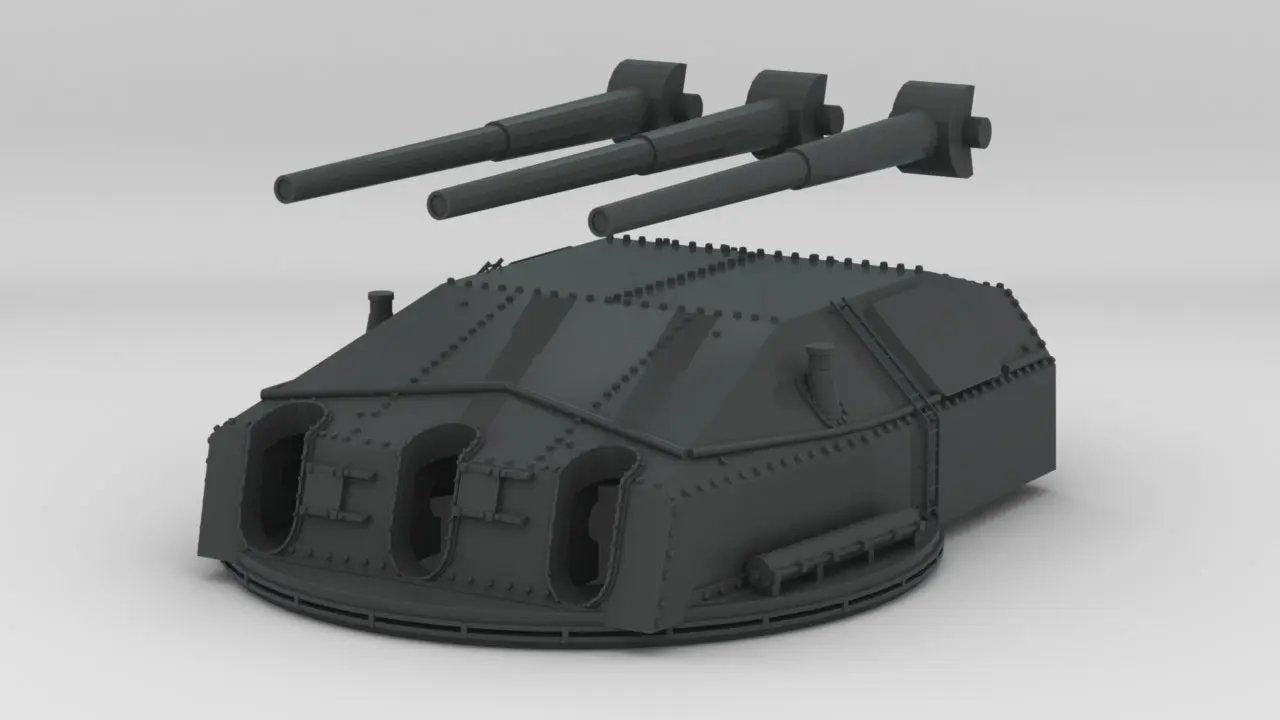 1/72 DKM Scharnhorst 28cm SK C/34 Turret B Set - distefan 3d print
